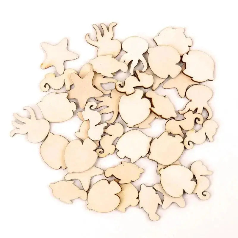 Wooden Animal Shapes 20Pcs Pack For DIY Home Decor Crafts