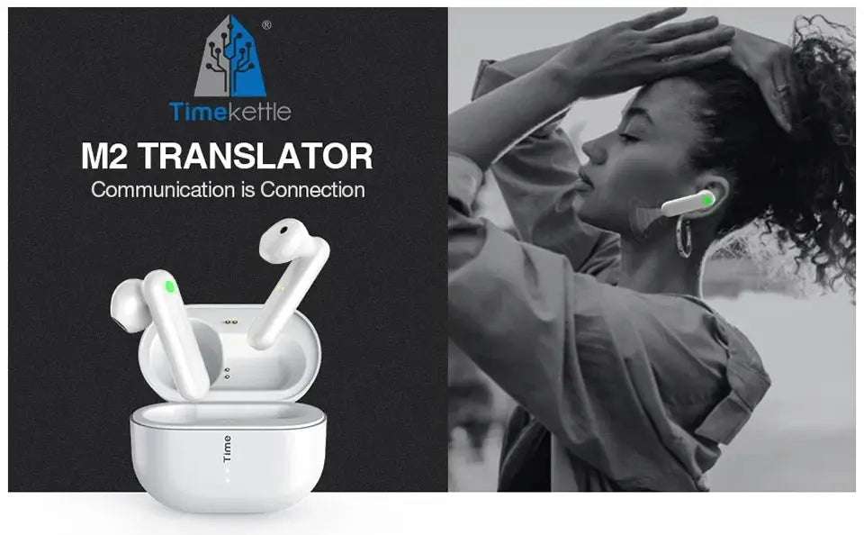 TimeKettle M2 Translator Headset Earbuds For Travel