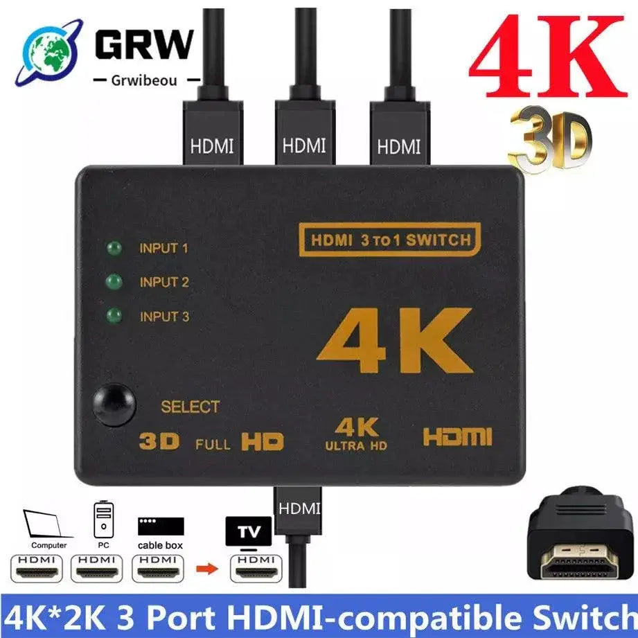 4K HDMI Switcher Hub For Ultra HD Gaming And Movies