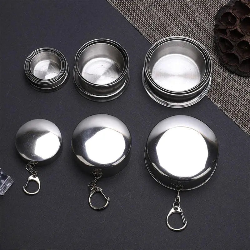 Compact Folding Stainless Steel Cup For Outdoor Travel