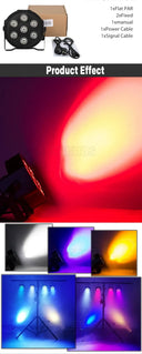 DJ Party LED Par Wash Lights 2-Pack