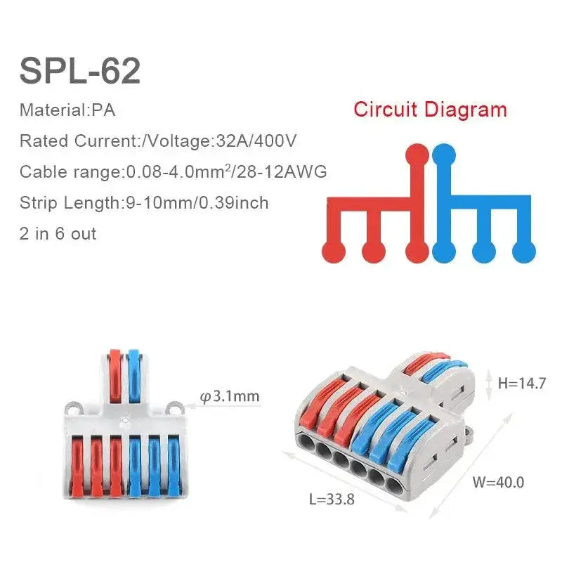 Easy Push-In Wiring Connector for Diy — product view