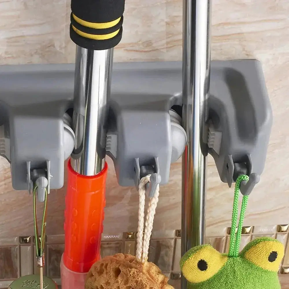 Cook Shaped Broom Mop Holder Kitchen Wall Storage Organizer