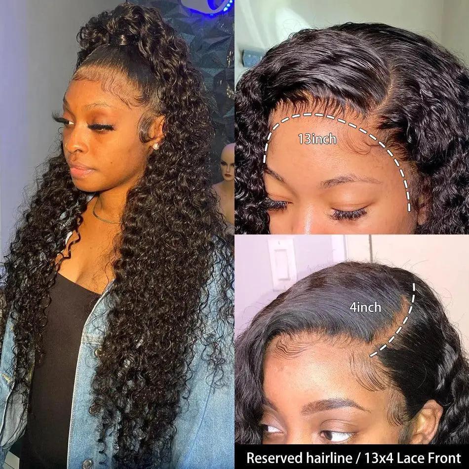 30-34 Inch Water Wave Lace Front Wig HD Loose Deep Wave
