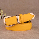 Elegant Gold Buckle Leather Belt for Stylish Women Accessory
