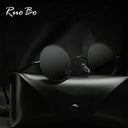 Stylish RUOBO Polarized Round Metal Sunglasses UV400 Unisex