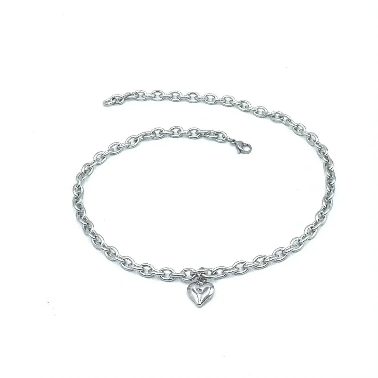 Gold Heart Charm Necklace For Pets Stainless Steel Cat Dog