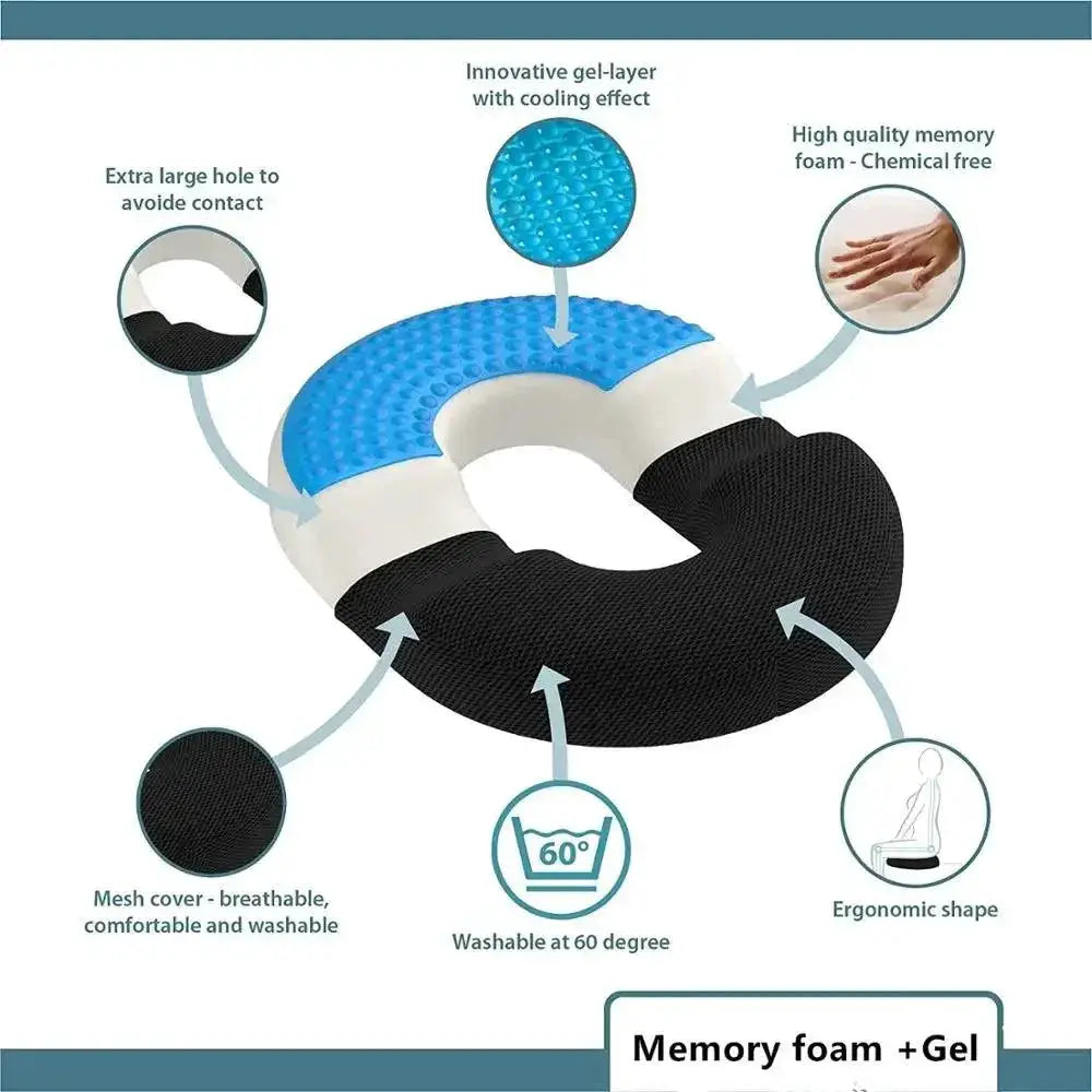 Orthopedic Memory Foam U Shape Travel Seat Cushion Comfort