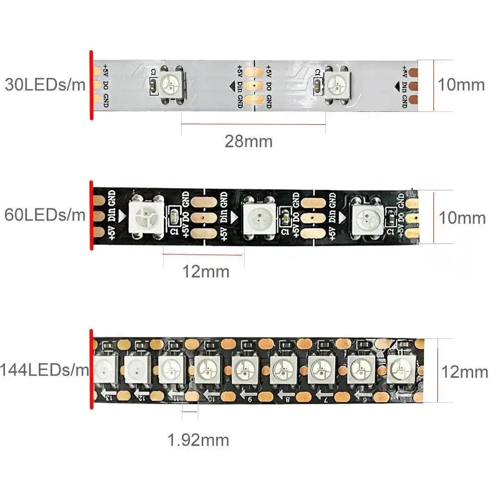 Smart LED Pixel Strip Light 5m Roll Customizable RGB