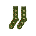 Playful Avocado & Sushi Animal Socks - Happy Cotton Blend