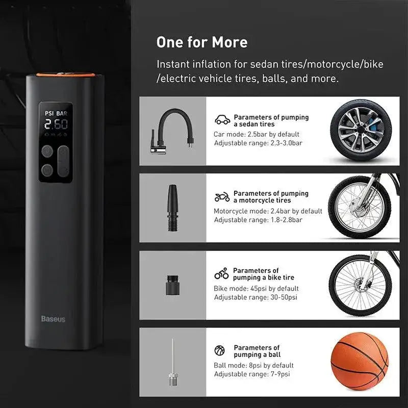 Baseus Car Air Compressor With Fast Inflation LED Display