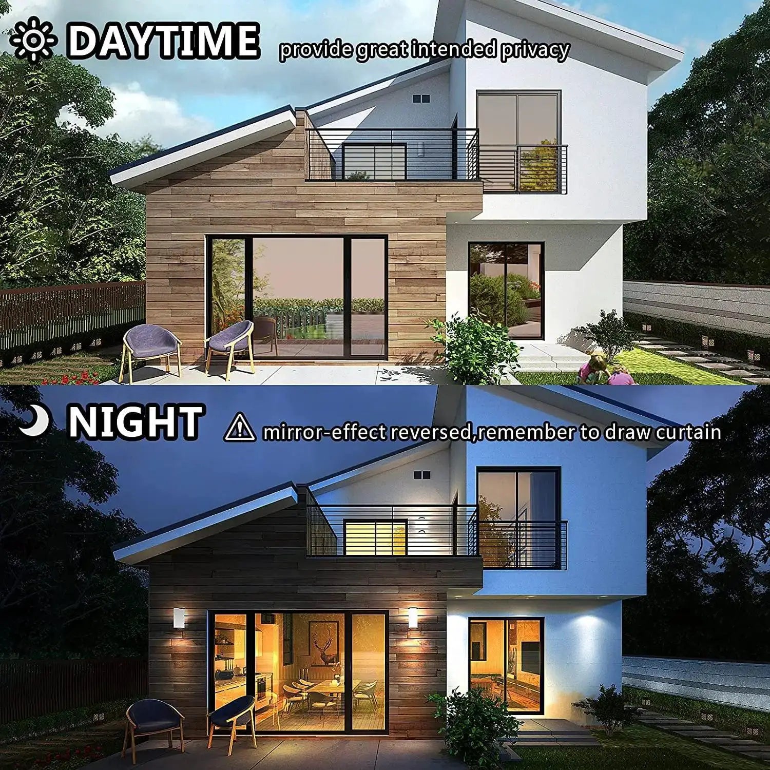 Mirror Privacy Film Daytime Window UV Blocking Heat Control