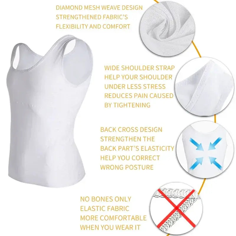 Men Slimming Compression Shirt For Gynecomastia Control