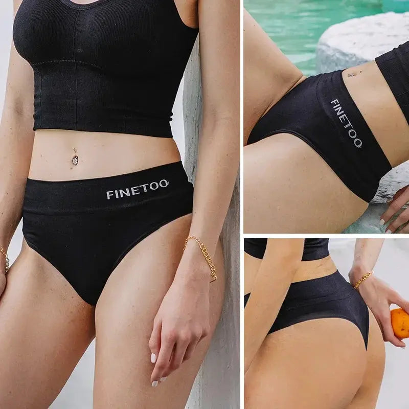 Finetoo Women High Waist Panties Big Size M To 2XL G String