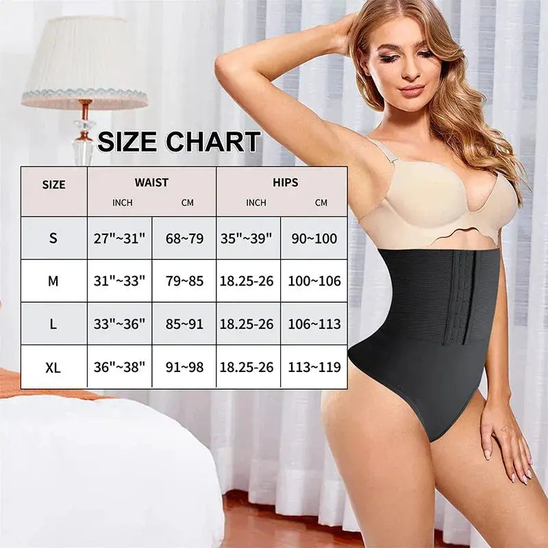 High Waist Tummy Control Thong Slimming Body Shaper Women