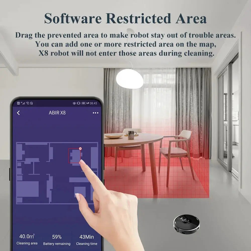 ABIR X8 Robot Vacuum Cleaner With Laser Mapping System - OurLum.com