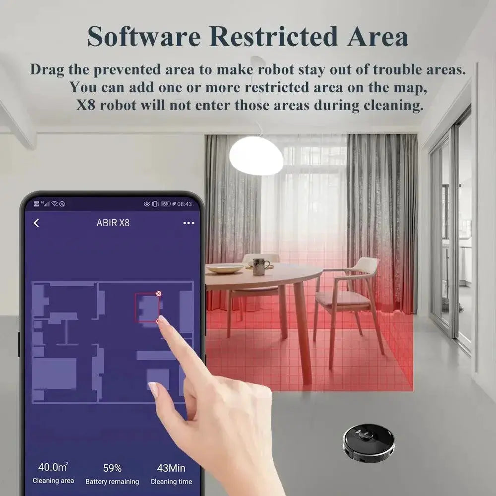 ABIR X8 Laser Robot Vacuum Smart Cleaning Solution for Home