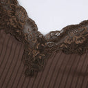 Gothic Bodycon Camis Crop Top Women Grunge Punk Backless Ribbed Lace Trim Summer