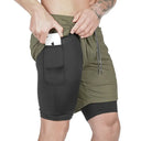 Summer Running Shorts Men 2 in 1 Quick Dry Gym Shorts