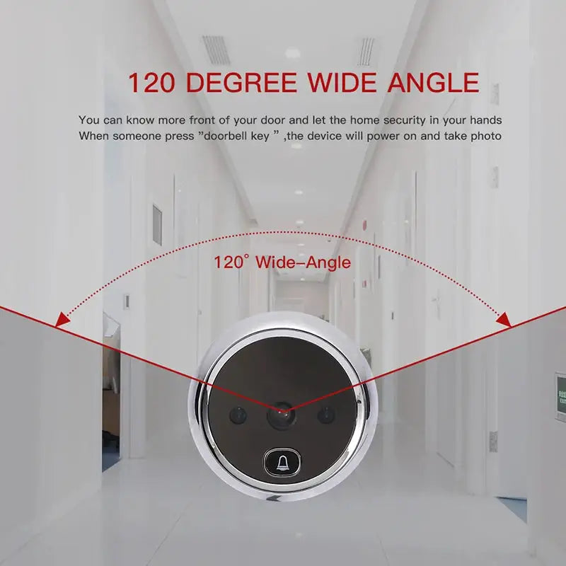 KAK 2.8" LCD Screen Electronic Door Viewer Bell IR Night Door Camera Photo Recording Digital Door Viewer Smart Peephole Doorbell