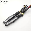 Dual Color Water Flowing Motorcycle LED Turn Signals Blinkers Safe Ride