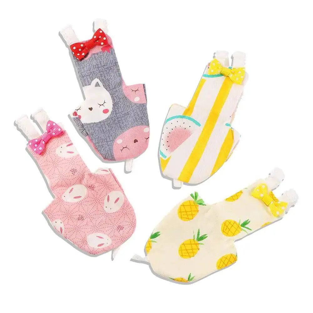 Parrot Diaper With Bowtie Colorful Fruit Floral Flight Suit