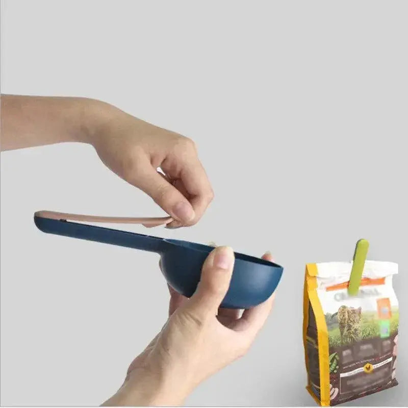 Pet Food Scoop With Sealing Clip And Measuring Cup Tool