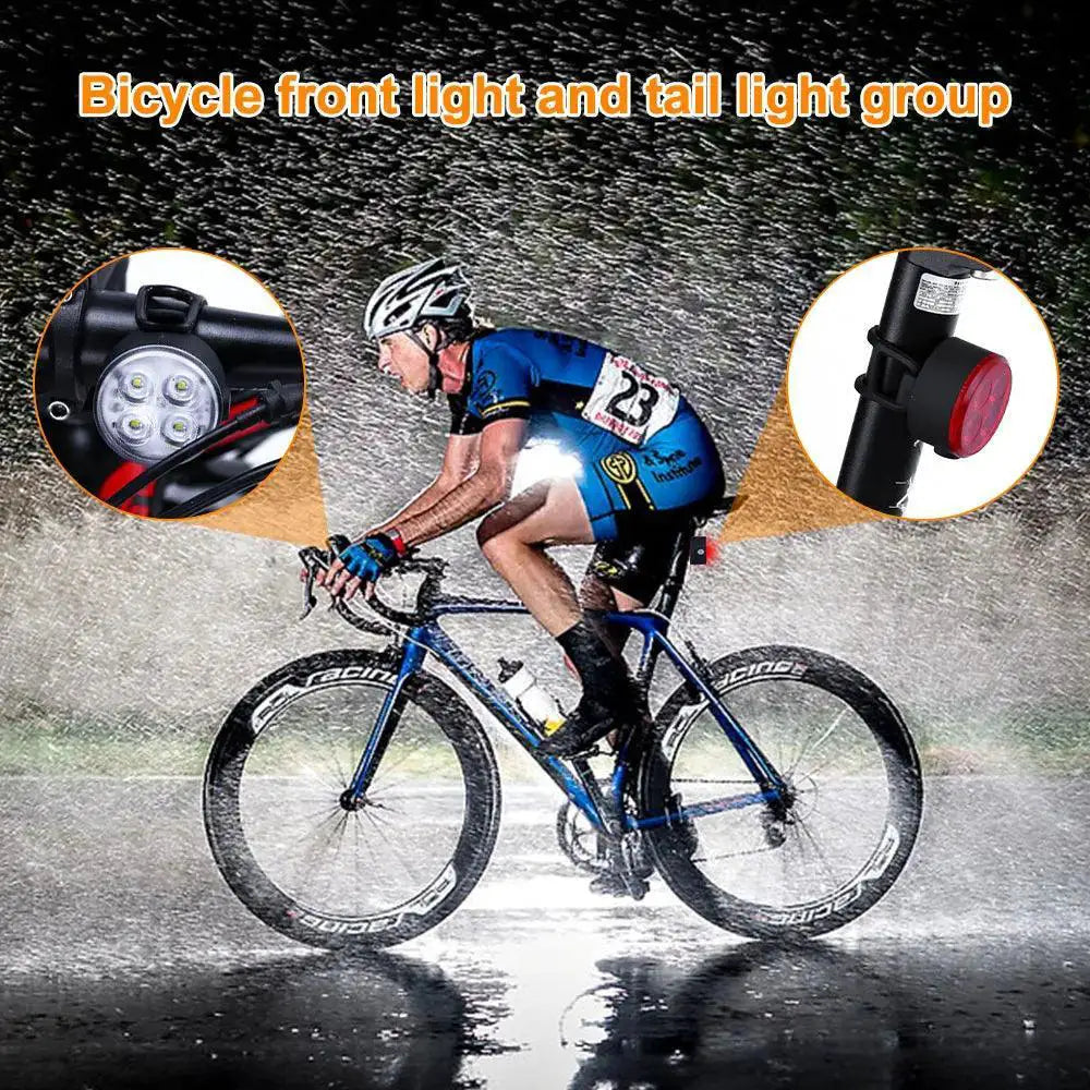 Waterproof Mini Bike Lamp Front Light White Taillight Red