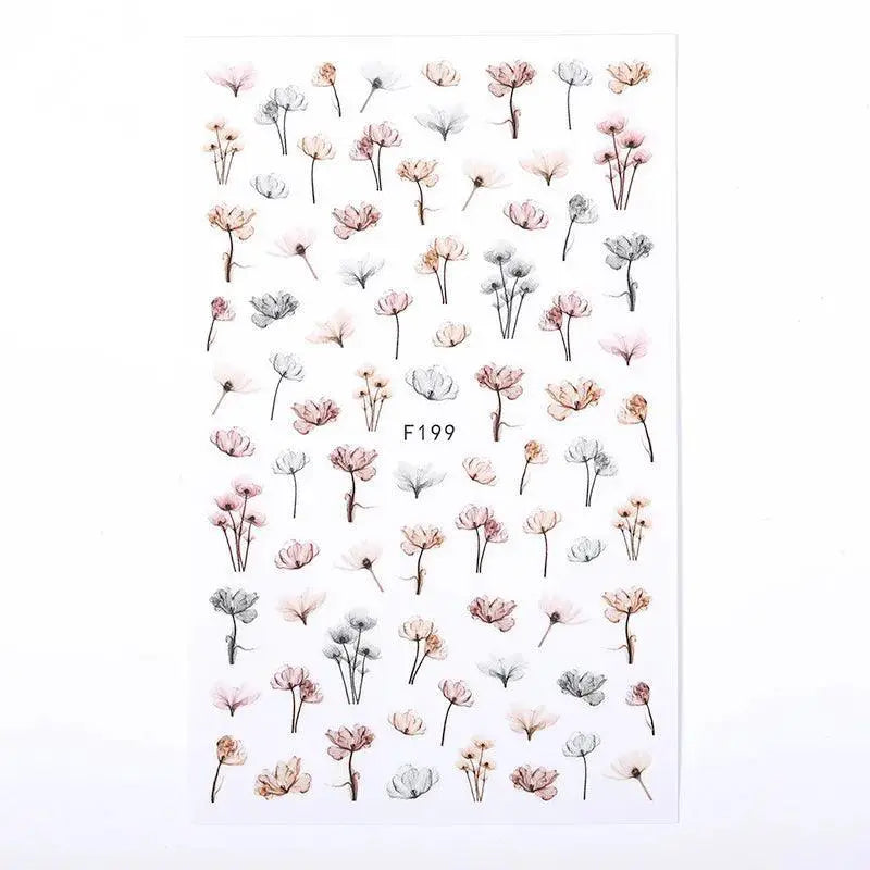 Succulent Blossom Nail Art Decals Blooming 3D Beauty Kit