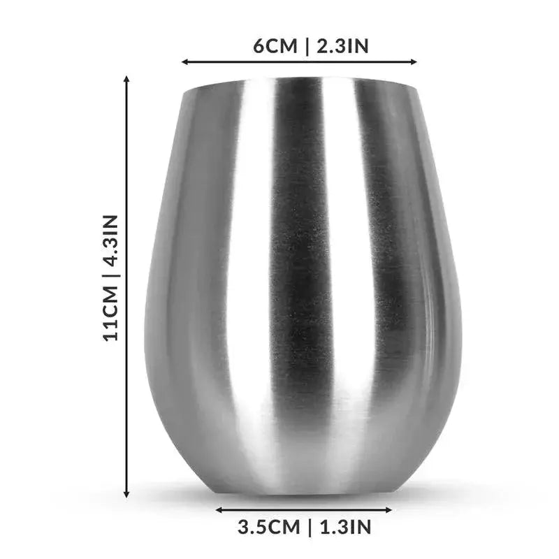 Stainless Steel Stemless Wine Glasses Unbreakable Cups Set 4 - OurLum.com