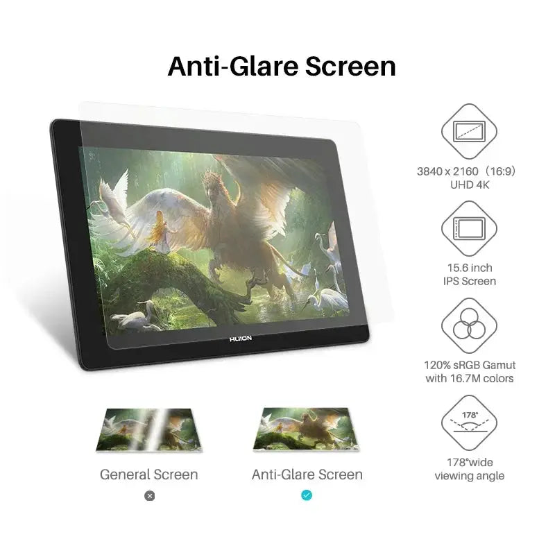 Huion Kamvas Pro 16 4K UHD Pen Display Monitor For Artists