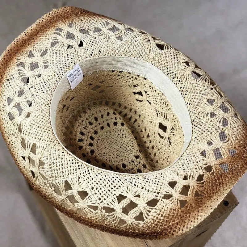 Natural Straw Cowboy Hat Unisex Handmade Weave 2021