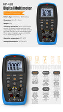 Digital Multimeter TRMS Counts Voltmeter Ammeter Ohmmeter for AC