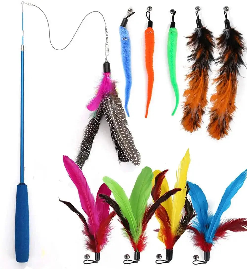 Feather Teaser Wand Cat Toy for Exercise — product view