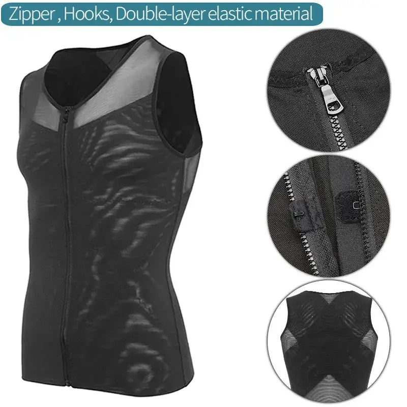 Men's Slimming Shapewear Compression Shirt With Zipper