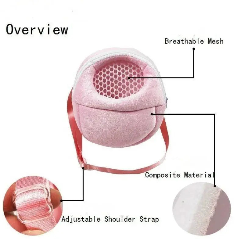 VelvetNest Small Pet Carrier Soft Plush Velvet Travel Bag