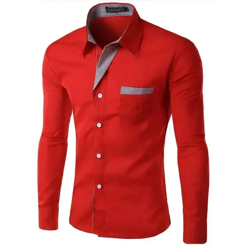Sophisticated Mens Slim Fit Dress Shirt Formal Elegance