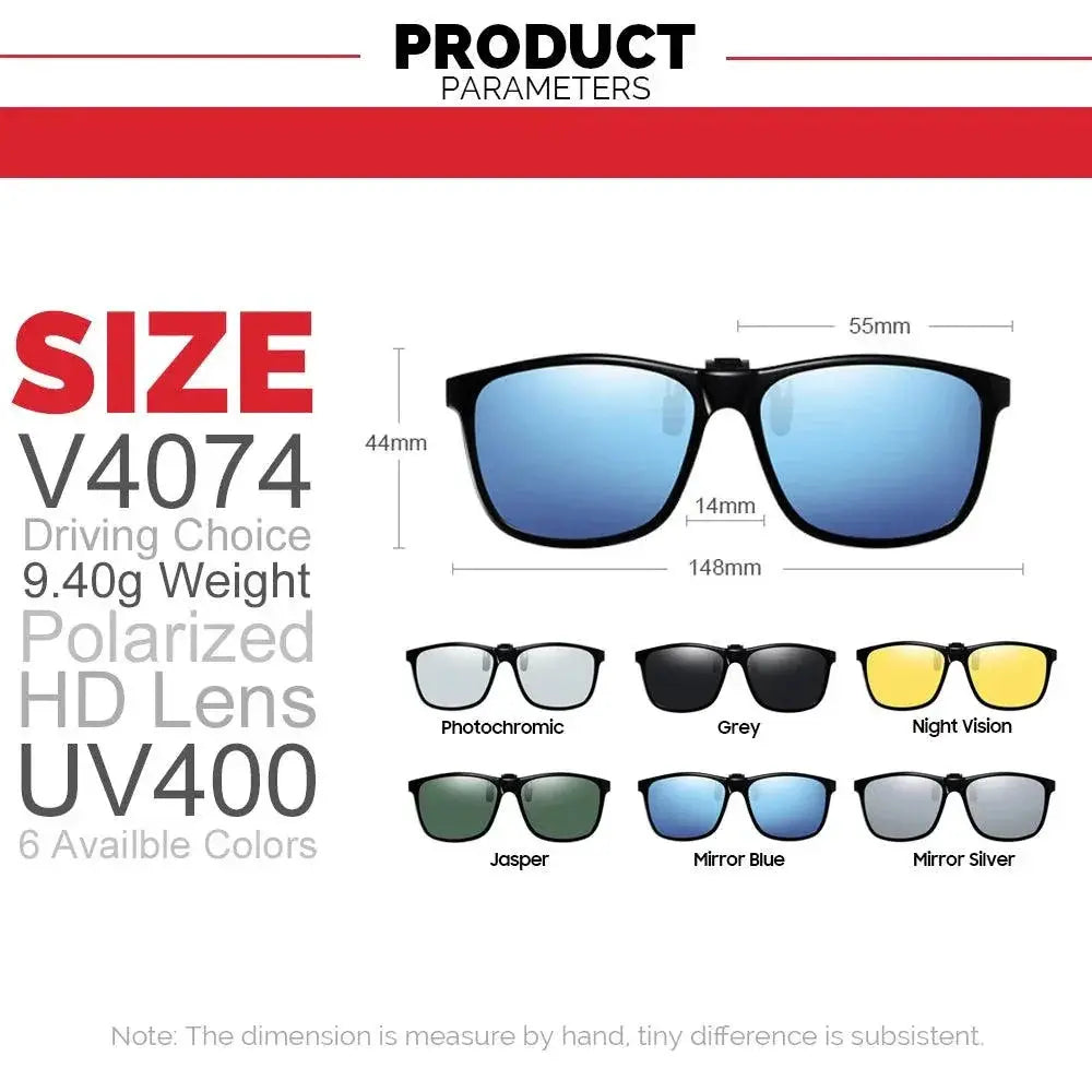 Polarized Clip On Pilot Sunglasses Unisex UV Protection