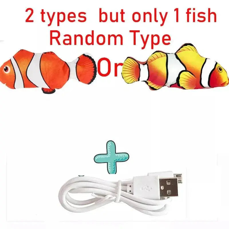 Electric Floppy Fish Cat Toy Interactive USB Charger Catnip