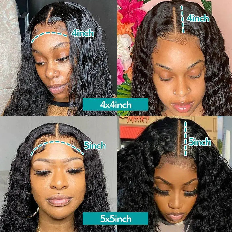Peruvian Deep Wave Hair Bundle With HD Lace Closure Set