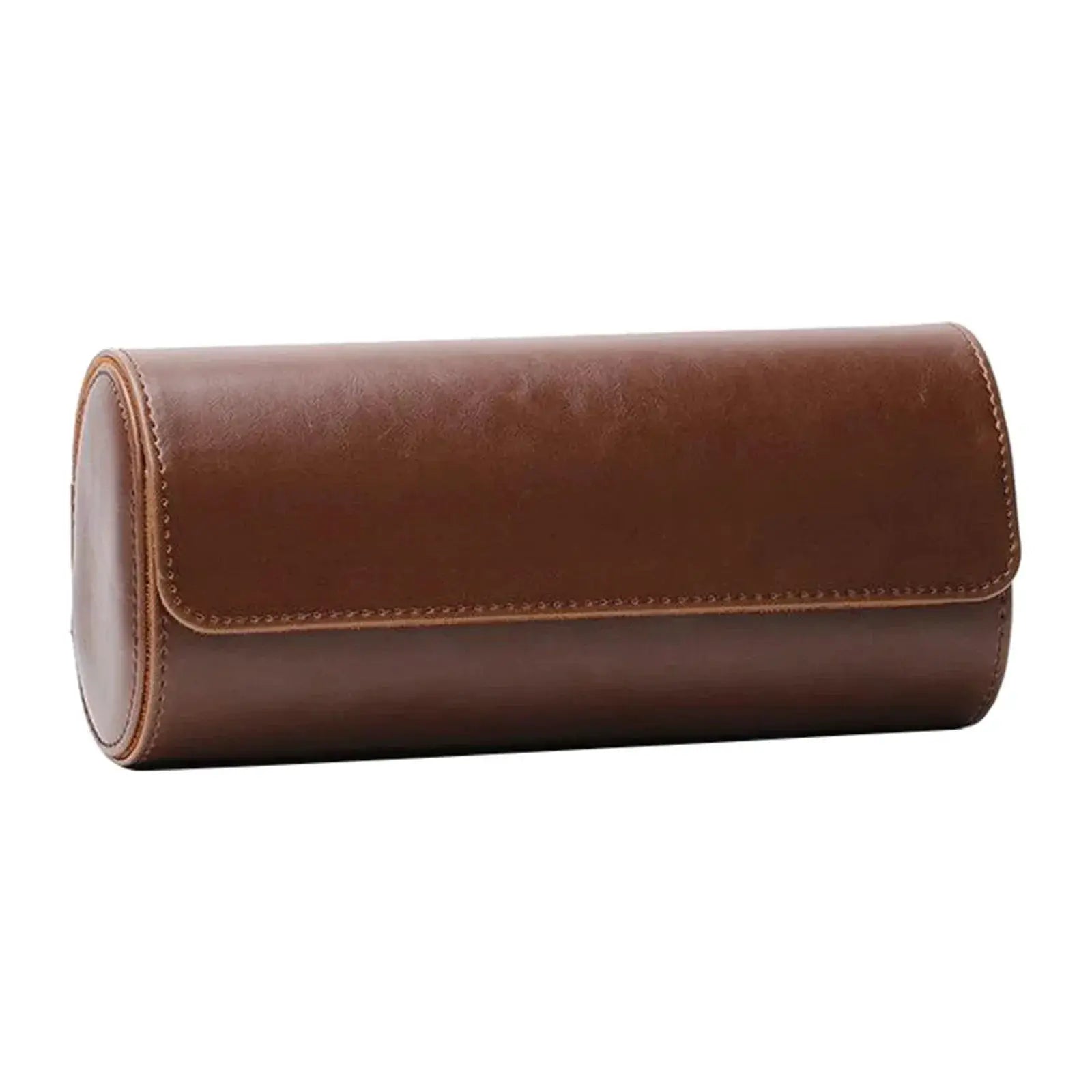 Vintage Leather Watch Roll Travel Case for Watches
