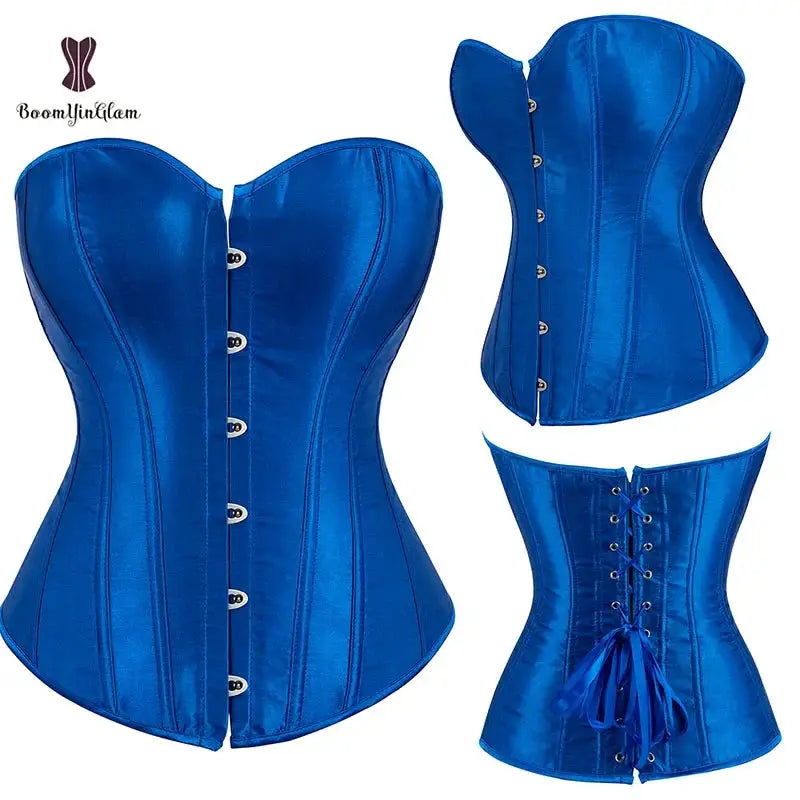 Satin Overbust Corset Shaper With G String Slimming Wear