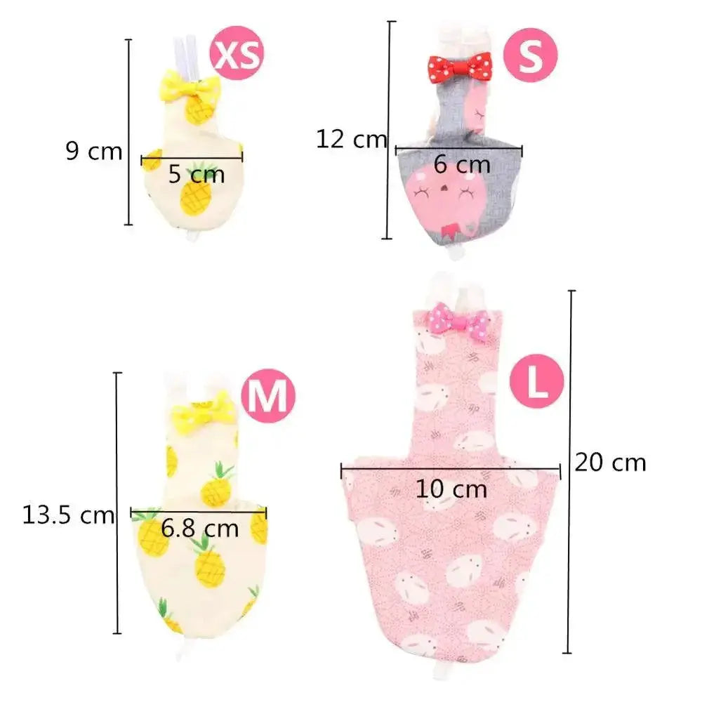 Parrot Diaper With Bowtie Colorful Fruit Floral Flight Suit