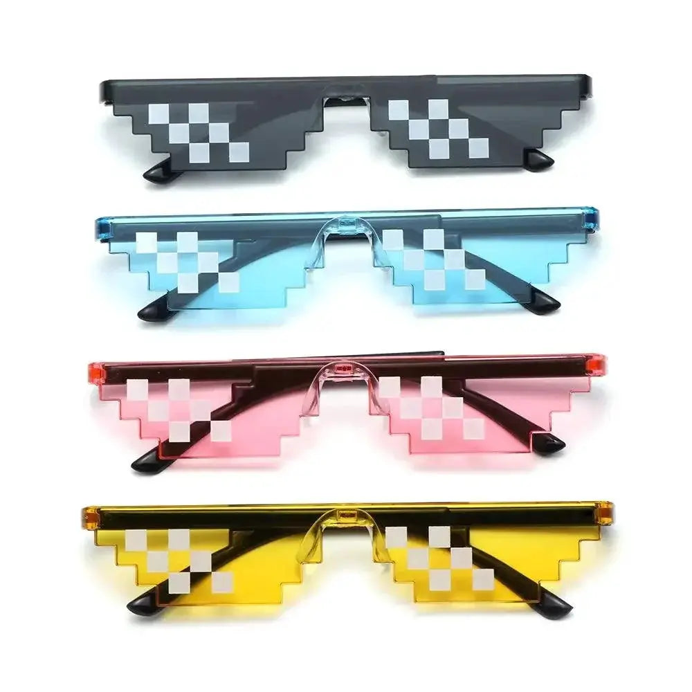 Funny Pixelated Mosaic Sunglasses for Gamers Shades