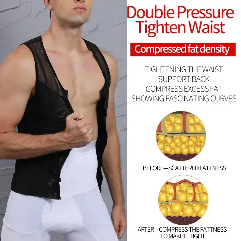 Men's Slimming Shapewear Compression Shirt With Zipper