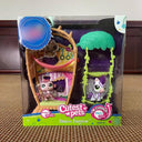 Vintage Pet Figurines Set Featuring Monkey Rabbit Cat Kitten