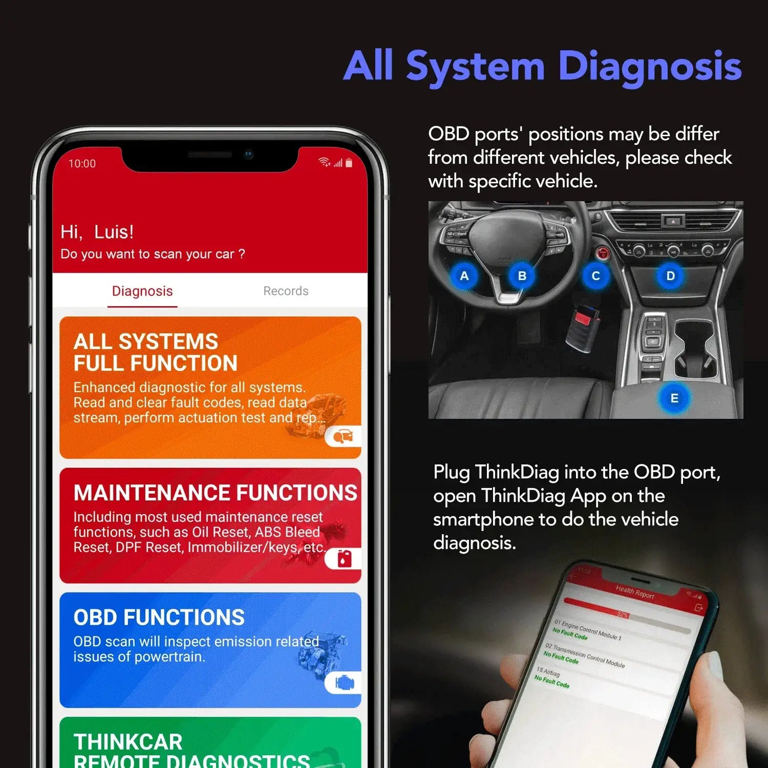 ThinkCar Thinkdiag OBD2 Full System Diagnostic Reader