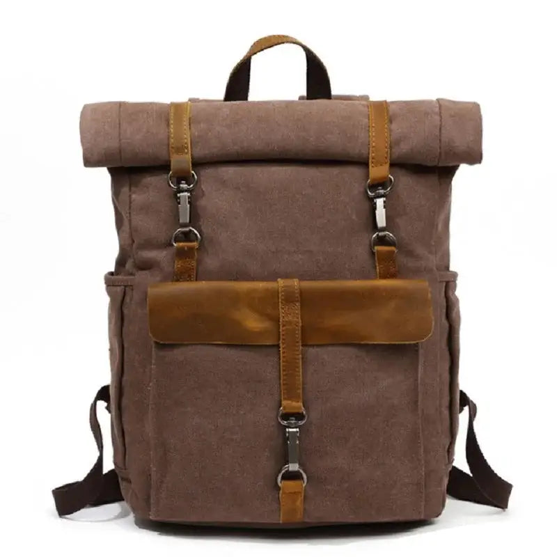 Vintage Canvas Leather Backpacks Traveling Laptop Backpack School Bags for Teenagers Back Pack Student Computer Rucksacks