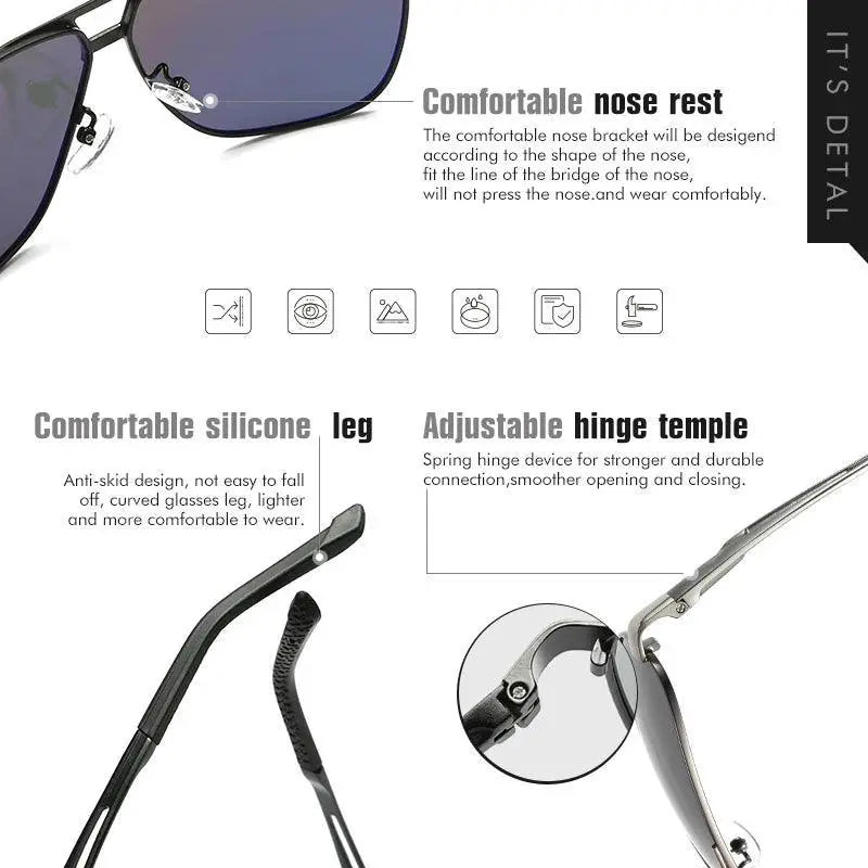 Premium Mens Polarized Photochromic Sunglasses for Driving