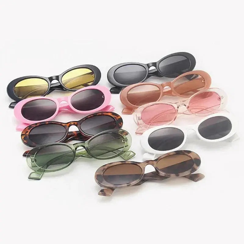 Unisex Vintage Leopard Oval Sunglasses UV400 Protection